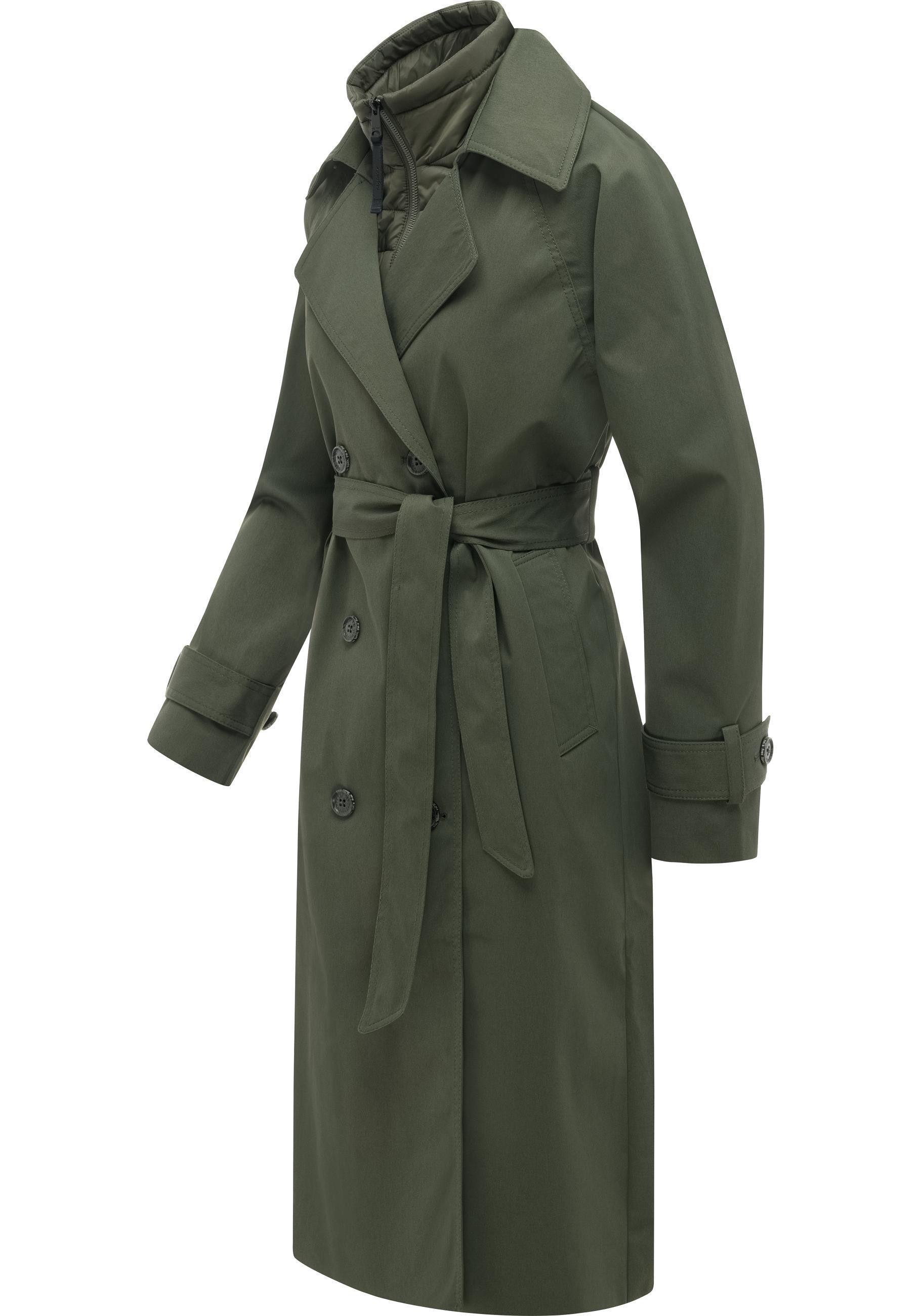 Ragwear Langmantel Trenchie Y Leichter Übergangsmantel Trenchcoat mit Gürtel, wasserdicht – Bild 2 von 5