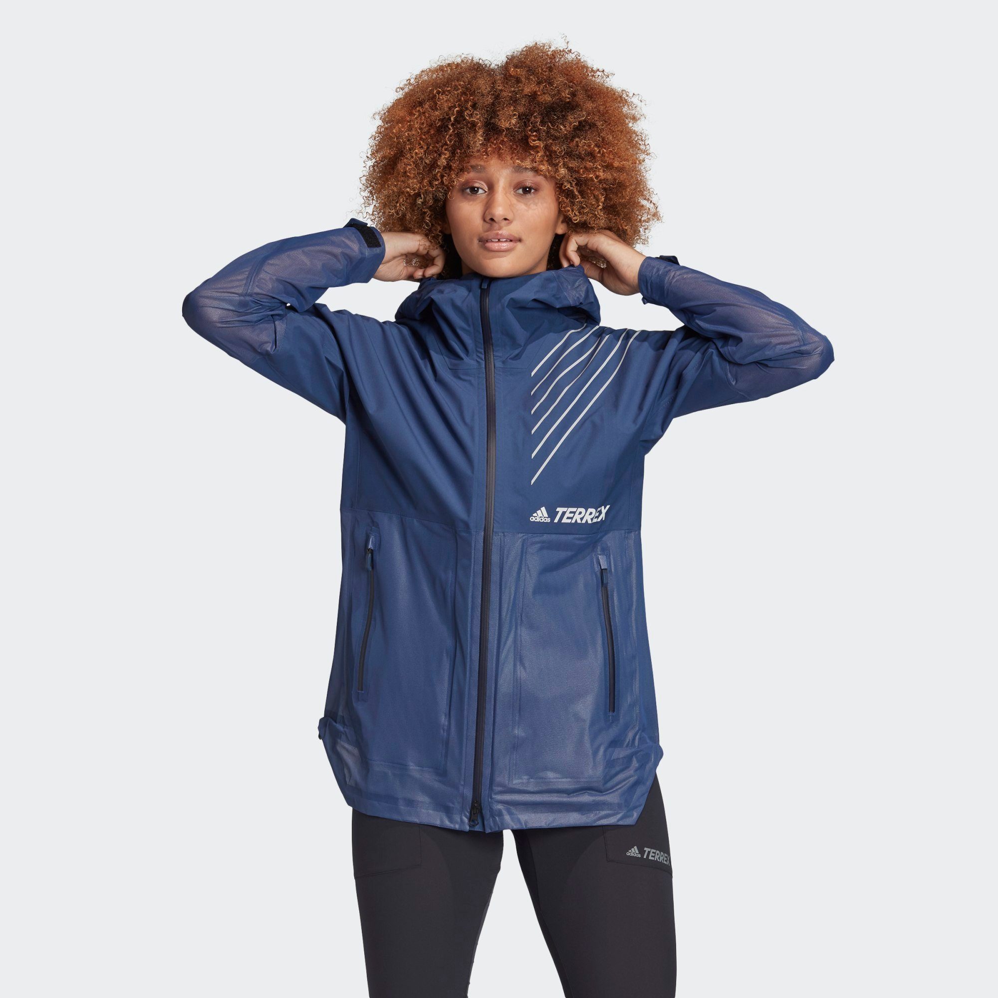 adidas TERREX Regenjacke »TERREX 3 Layer Zupahike Regenjacke adidas Damen Parley 3 Layer Regenjacke: : Sport