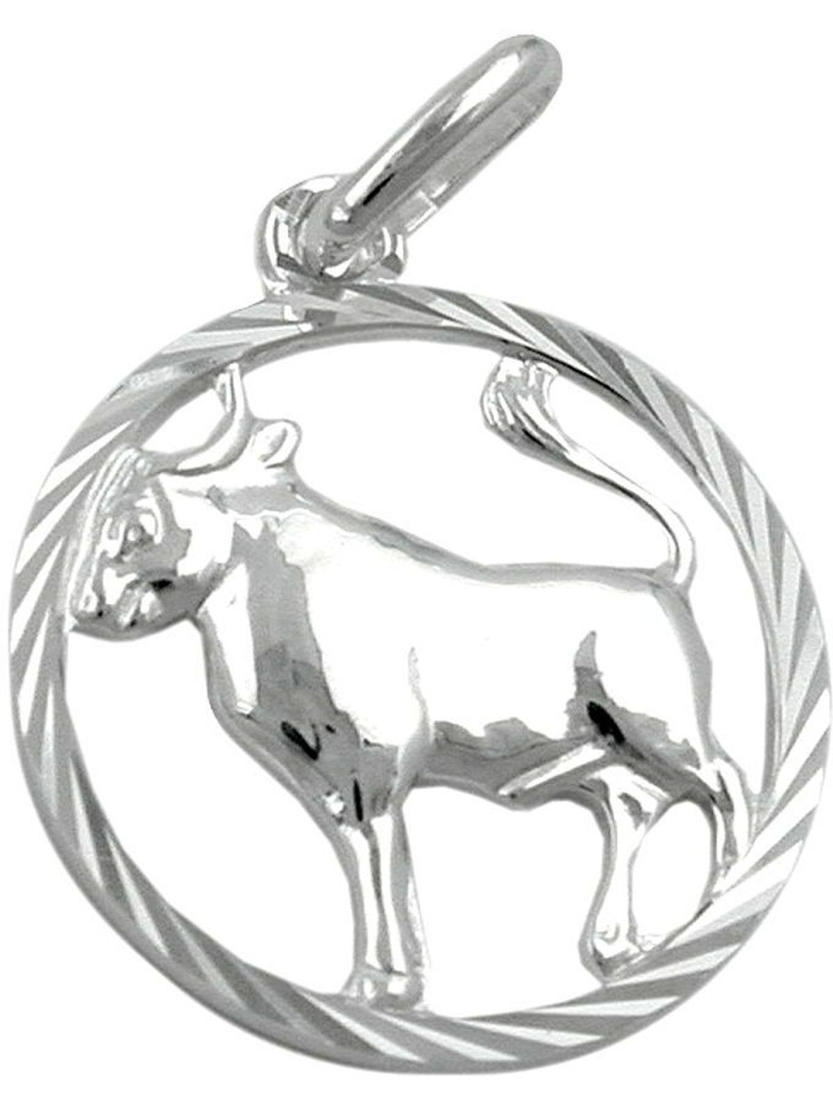 Gallay Sternzeichenanhänger Anhänger 15mm Silber Sternzeichen 925 Stier (1-tlg)