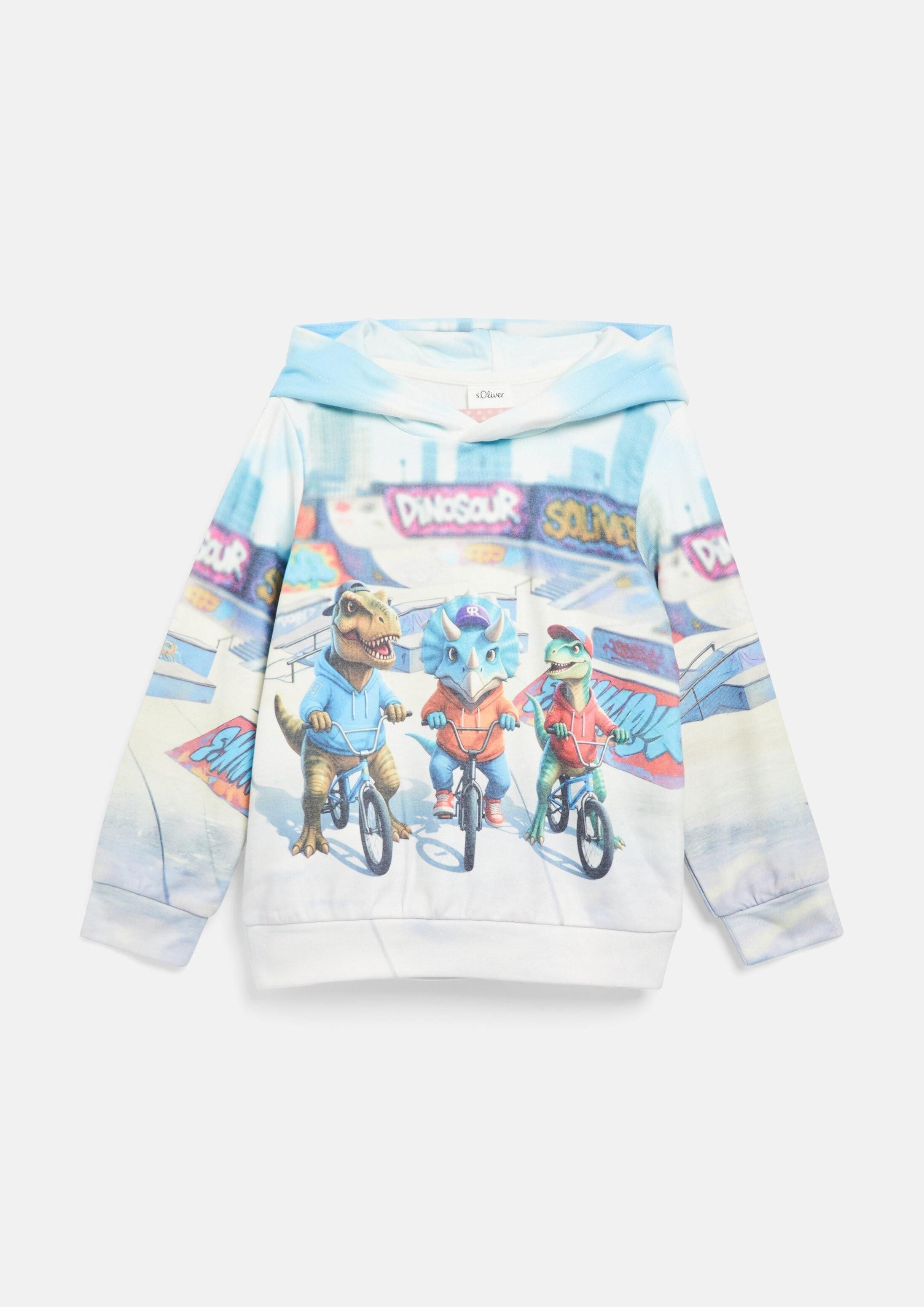 s.Oliver Sweatshirt Sweatshirt Hoodie mit All-over-Print