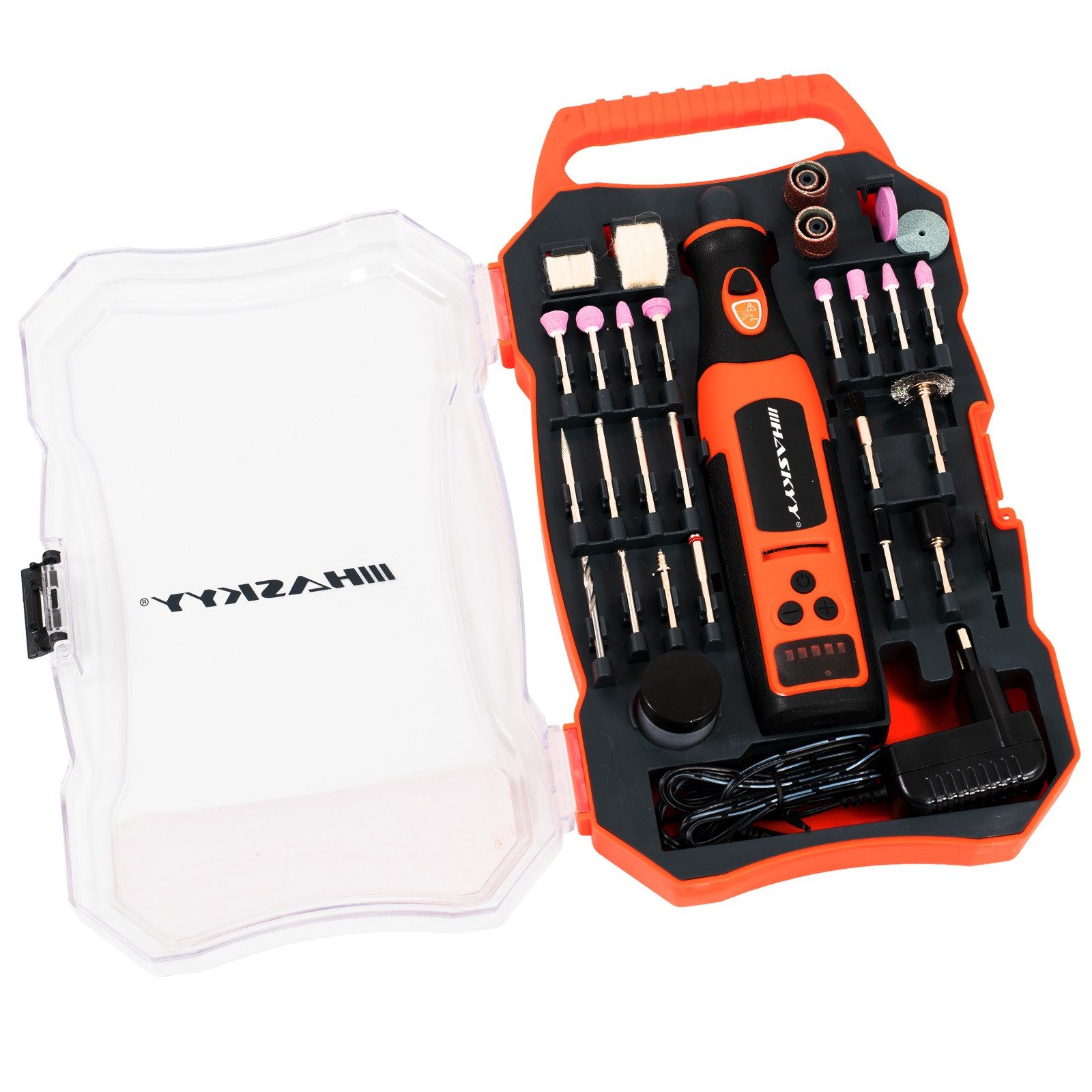 HASKYY Akku-Multifunktionswerkzeug HASKYY Multifunktion-Dreh-Werkzeug Set mit 50 Zubehörteilen