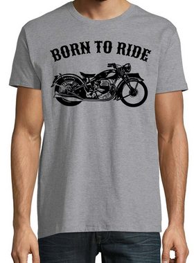 Youth Designz Print-Shirt Born To Ride Herren T-Shirt Biker Motorrad mit modischem Spruch Print