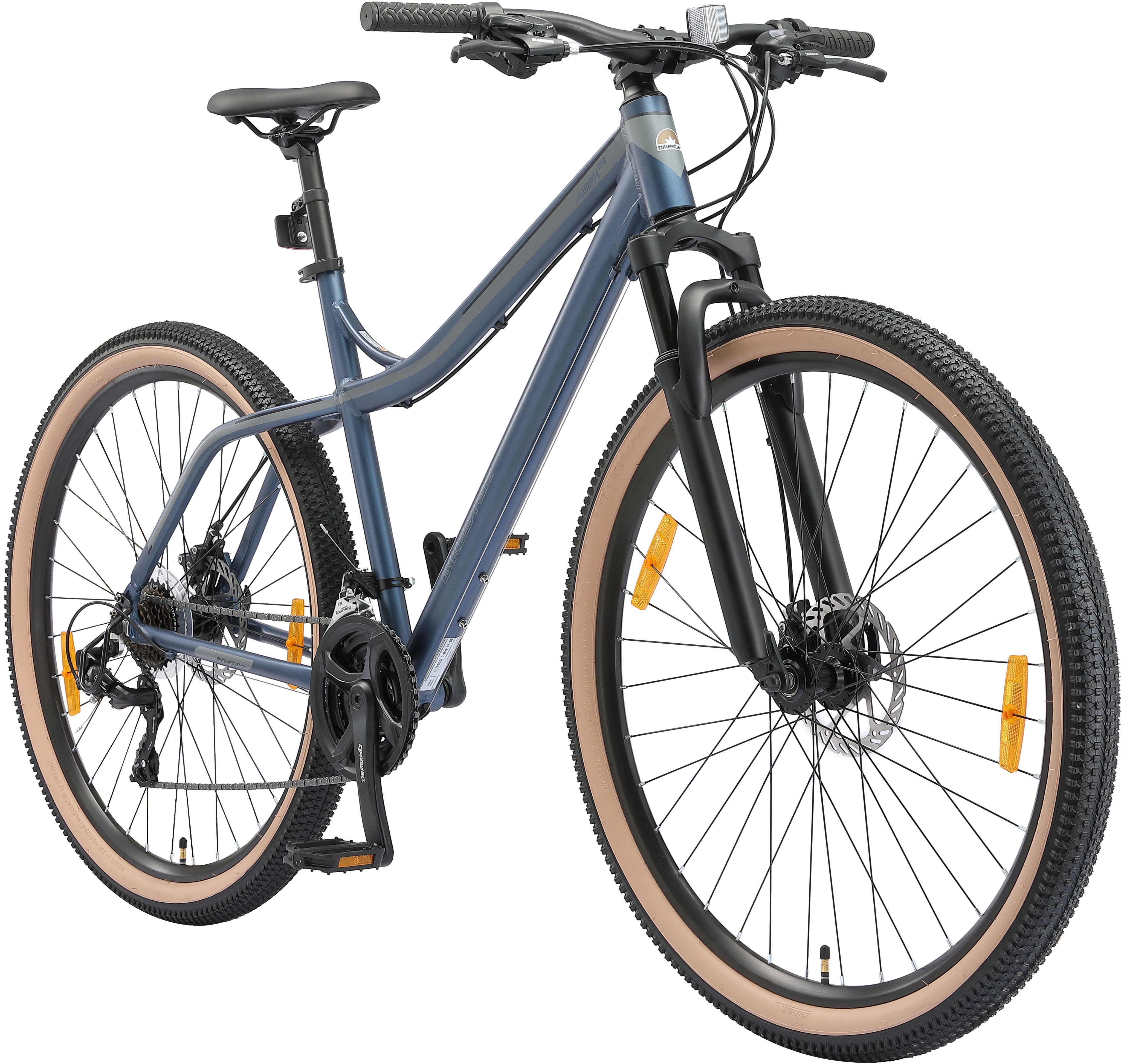 Bikestar Mountainbike, 21 Gang Shimano RD-TY300 Schaltwerk, Kettenschaltung, für Damen und Herren, Kettenschaltung