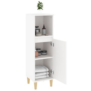 vidaXL Badezimmer-Set Badschrank Weiß 30x30x100 cm Holzwerkstoff, (1-St)