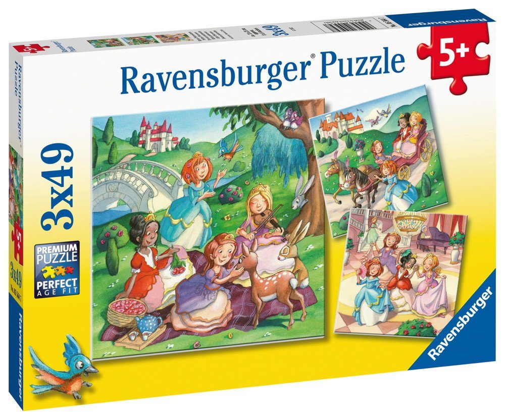 Ravensburger Puzzle 3 x Kinder Teile Ravensburger 49 Prinzessinnen 49 Puzzle 05564, Puzzleteile Kleine