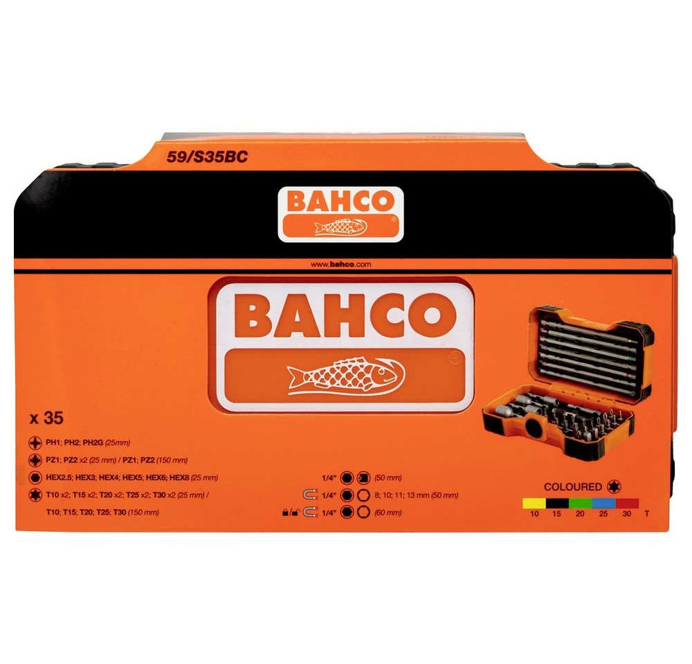 Thumbnail - BAHCO Bit-Set Bahco 59/S35BC Bit-Set 35teilig Schlitz, Kreuzschlitz Phillips, Kreuz