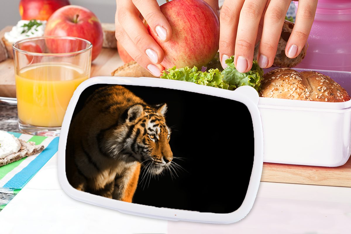 Sonne, Brotbox und Mädchen (2-tlg), weiß Kinder MuchoWow - Lunchbox - für Tiger Brotdose, Jagd Jungs für Kunststoff, Erwachsene, und