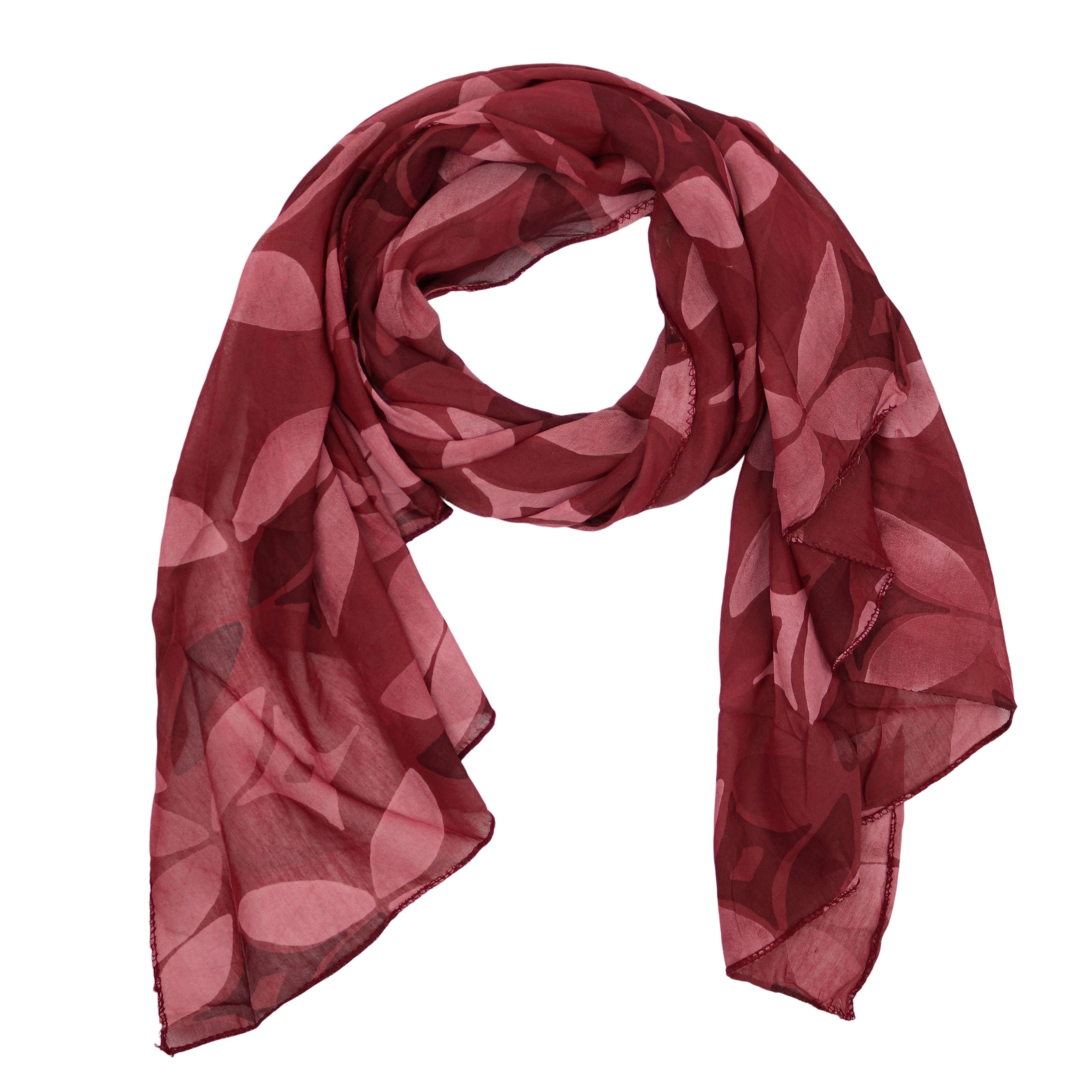 MIRROSI Modeschal Asymmetrischer Schal, Made in Italy 20% Seide 80% Baumwolle, (ca,177x77cm, Leicht und bequem, Kleeblatt Print, Neue Kollektion Herbst/Winter 2026), Damen Halstuch ideal für Frühling, Sommer und Herbst