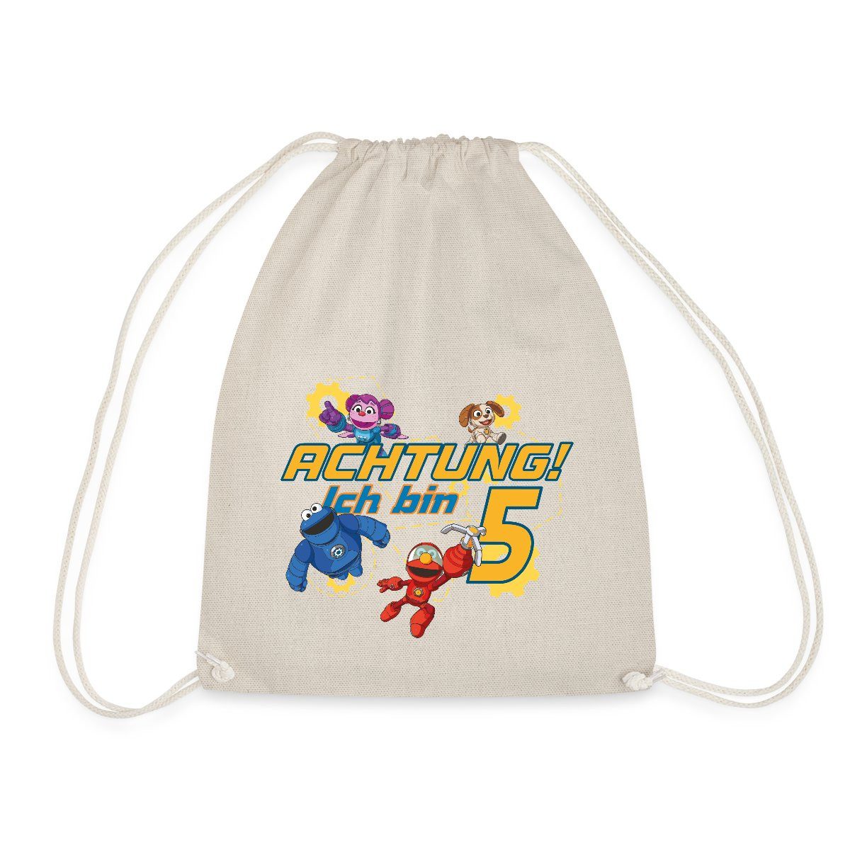 Spreadshirt Turnbeutel Achtung Ich Bin 5 Jahre Alt Mecha Builders Team Turnbeutel (1-tlg)