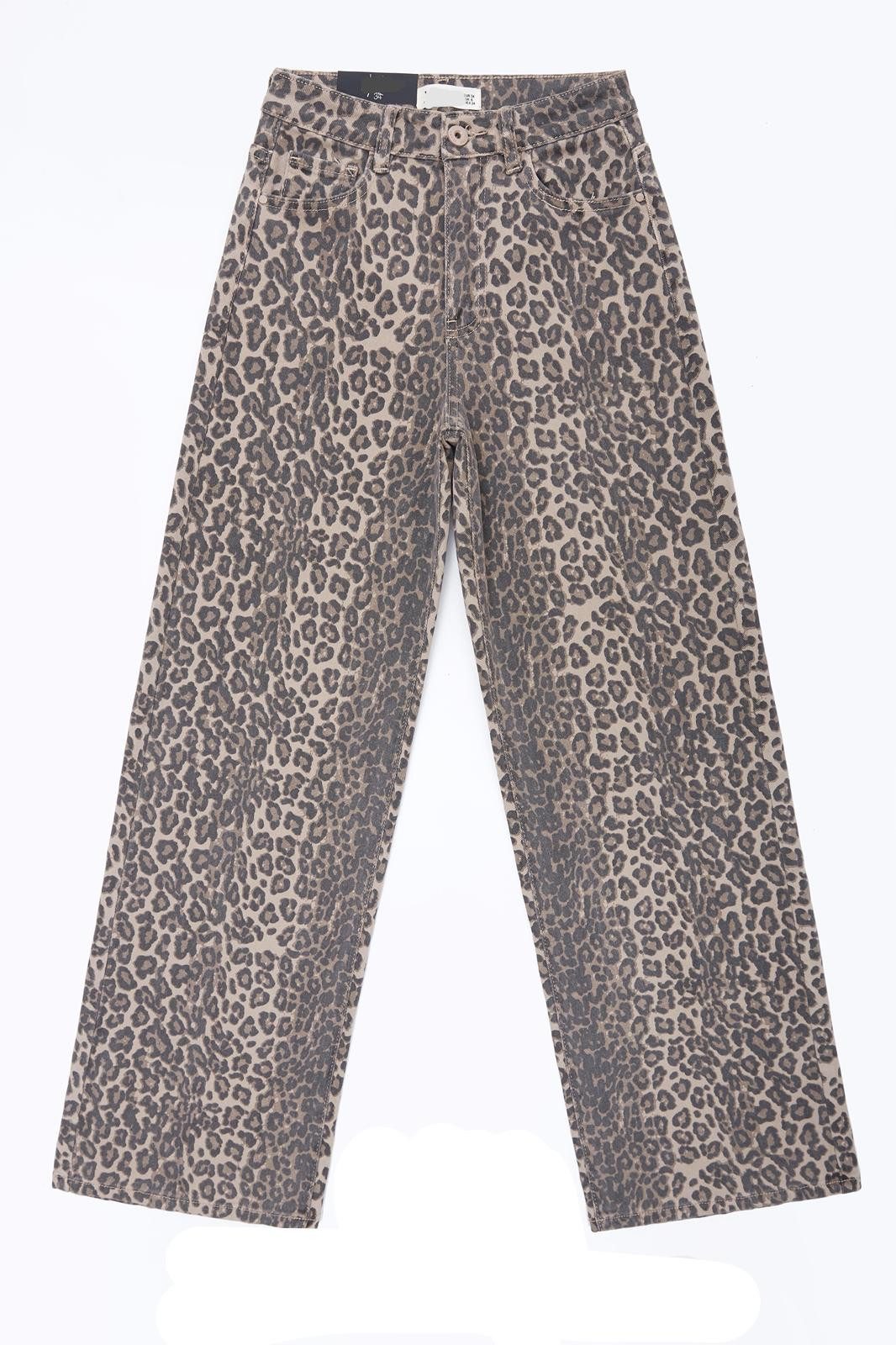 HELLO MISS Weite Jeans Leopard Jeans günstig online kaufen