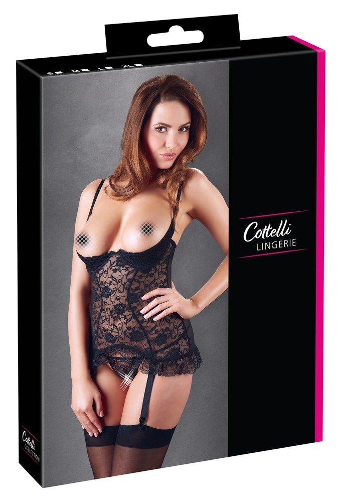 Corsage Cottelli LINGERIE - Strapshemd und String - (75B-S,80B-M,80C-L,85C-XL)