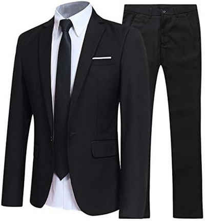 RUZU UG Jackenblazer 2-teiliger Slim-Fit-Anzug für Herren, Business-Herrenanzug-Set