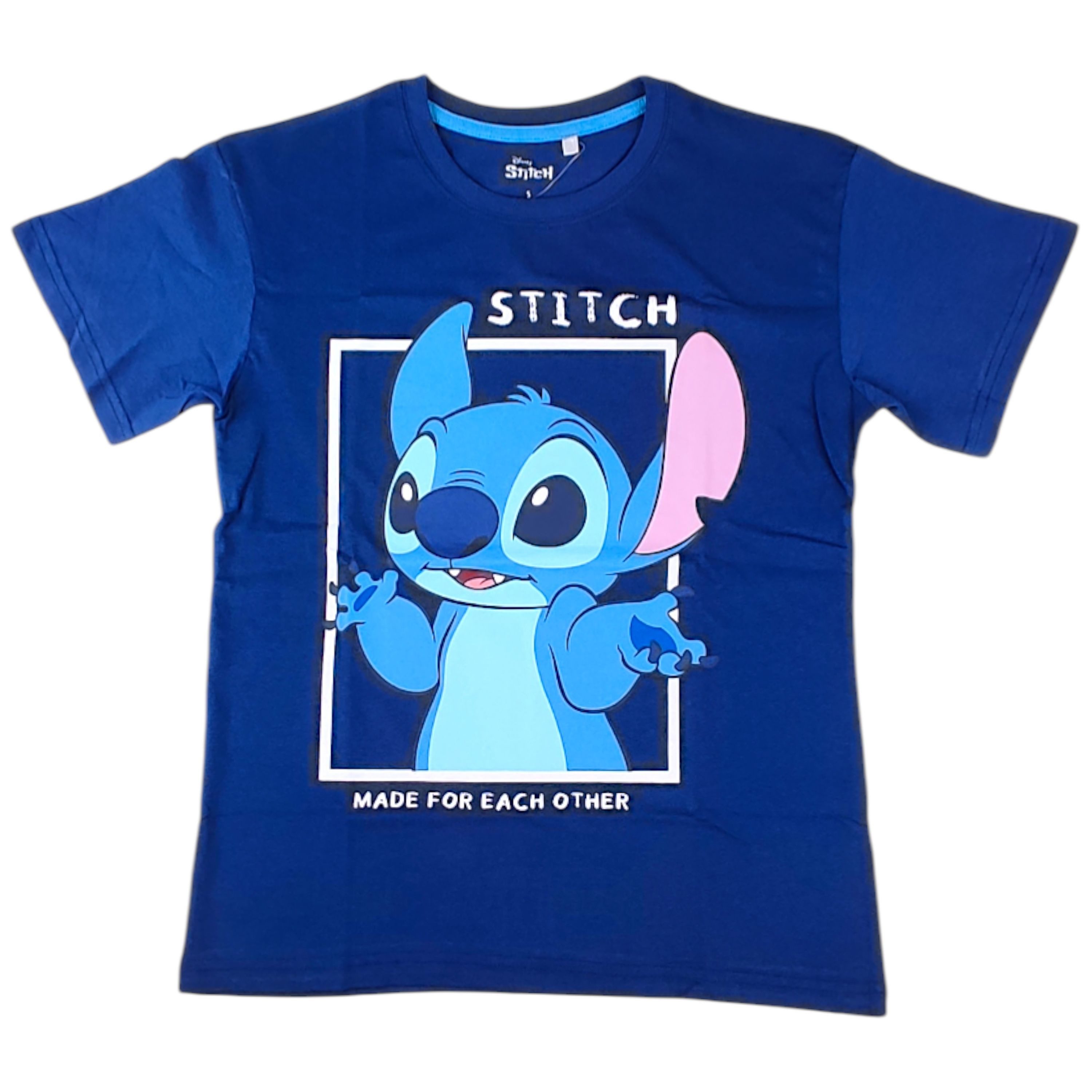 Lilo & Stitch T-Shirt MADE FOR EACH OTHER Damen Jersey Kurzarmshirt aus Baumwolle Gr. S - XL