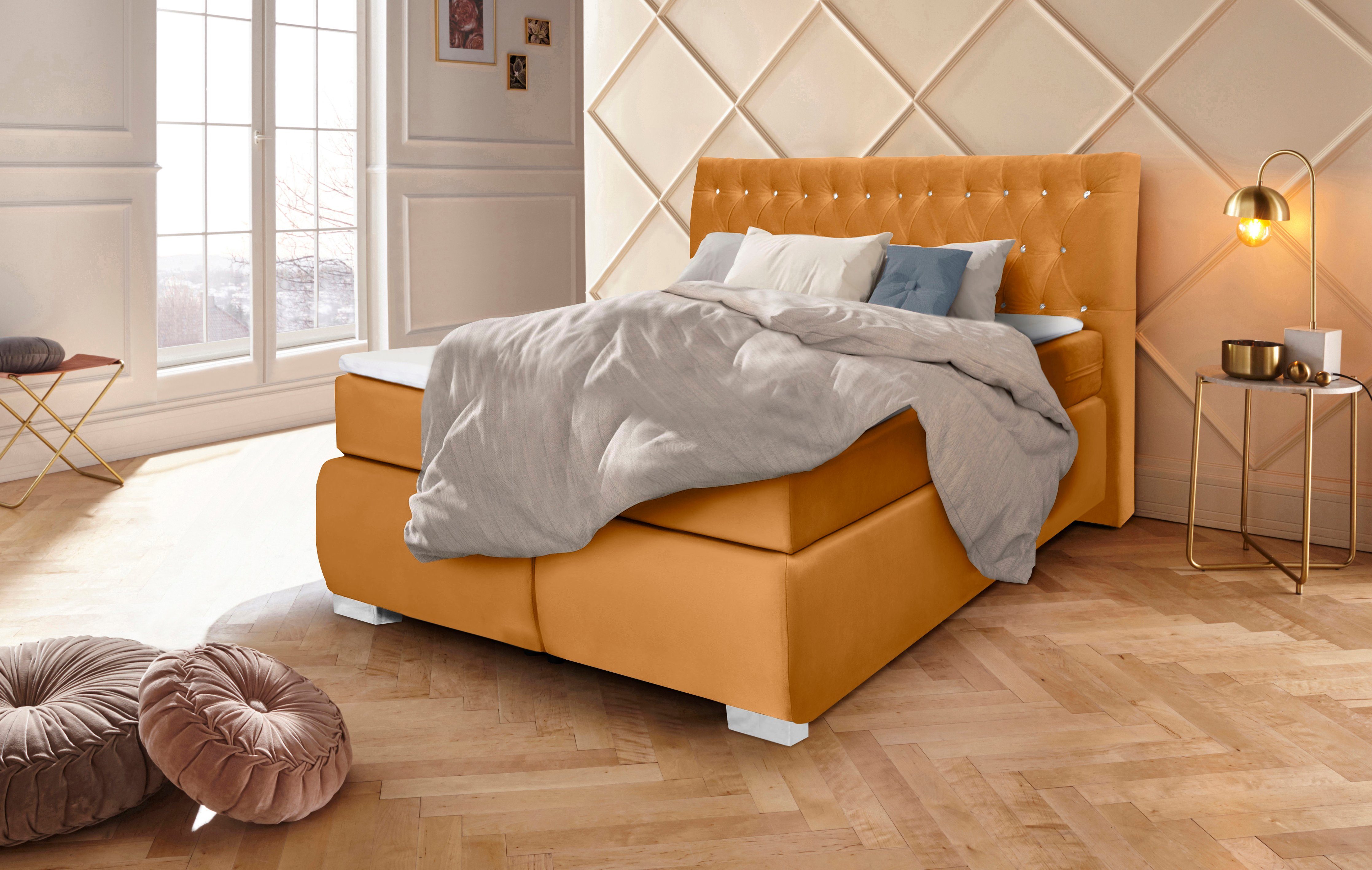 Leonique Boxspringbett Rumba, Taschenfederkern-Matratze in Härtegrad günstig online kaufen