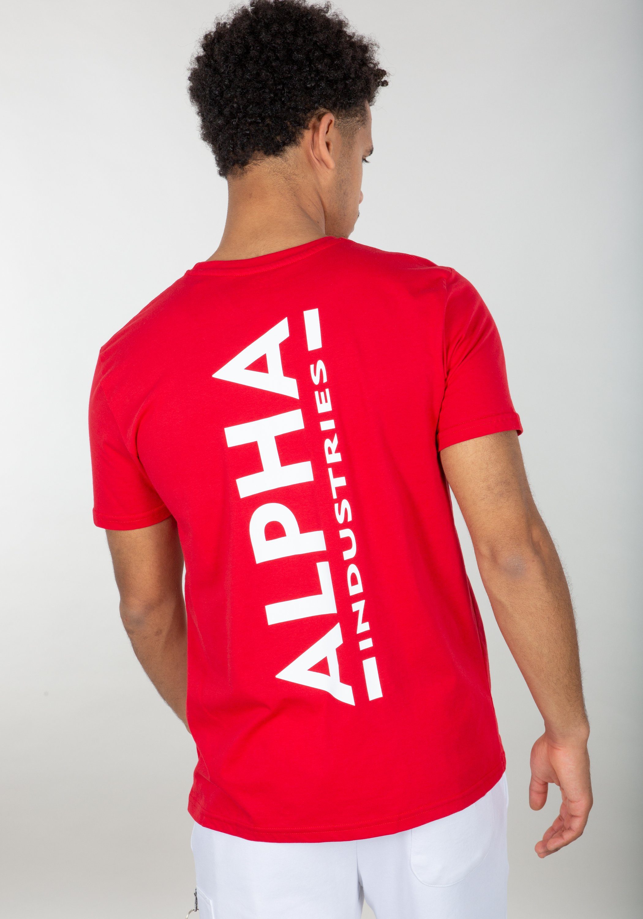 Alpha Industries T-Shirt Men red Alpha - Industries Backprint T-Shirts T