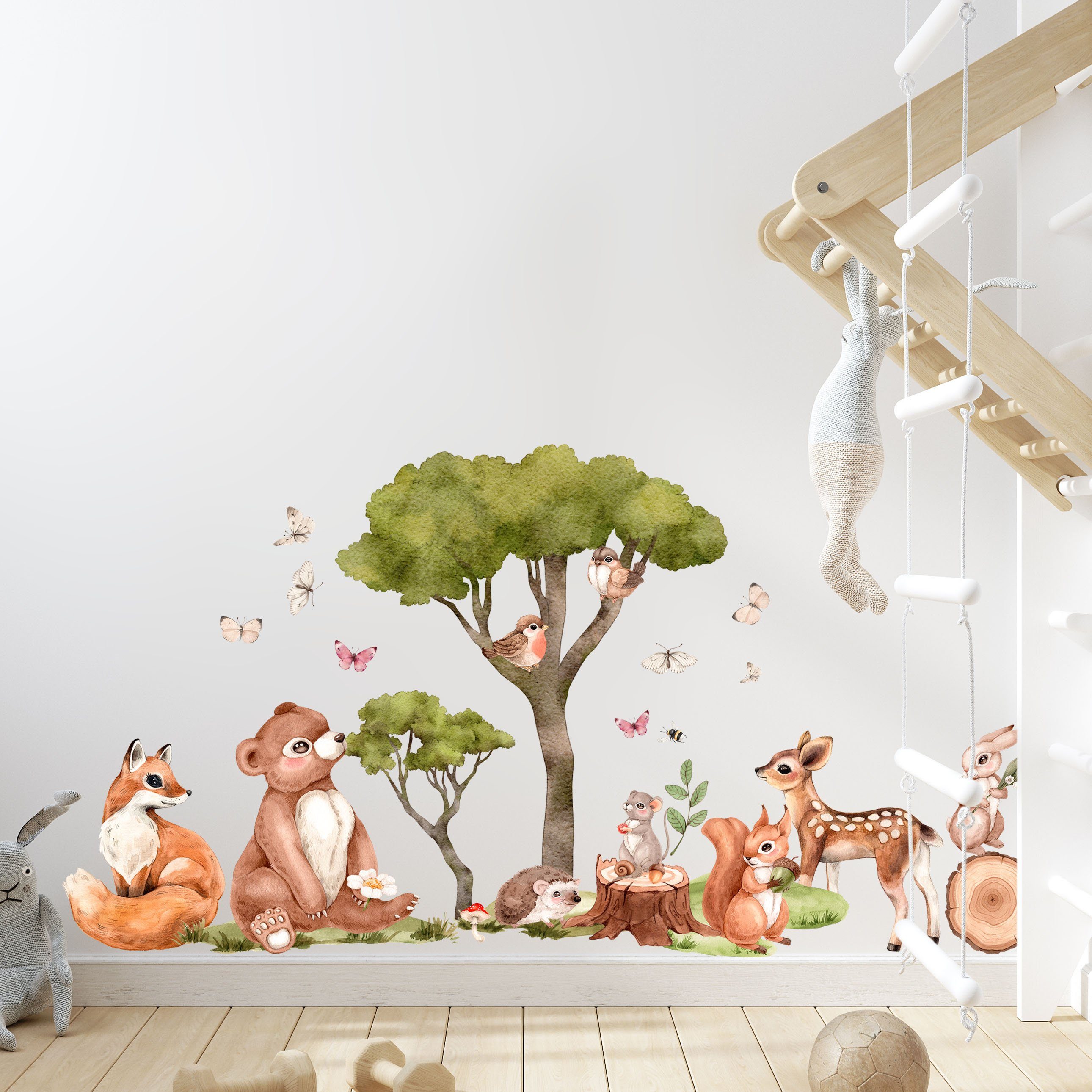 WANDKIND Wandtattoo Waldtiere V408 Abenteuer, wieder ablösbar