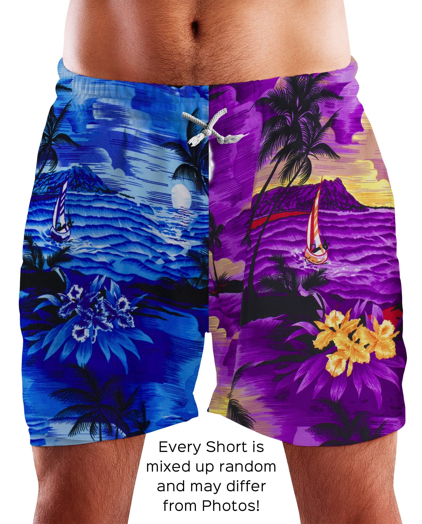 King Kameha Badeshorts Surf Funky Hawaii Bade-Shorts Mesh-Einsatz Verschluss Kordelzug Mit integriertem Mesh-Innenslip für extra Komfort