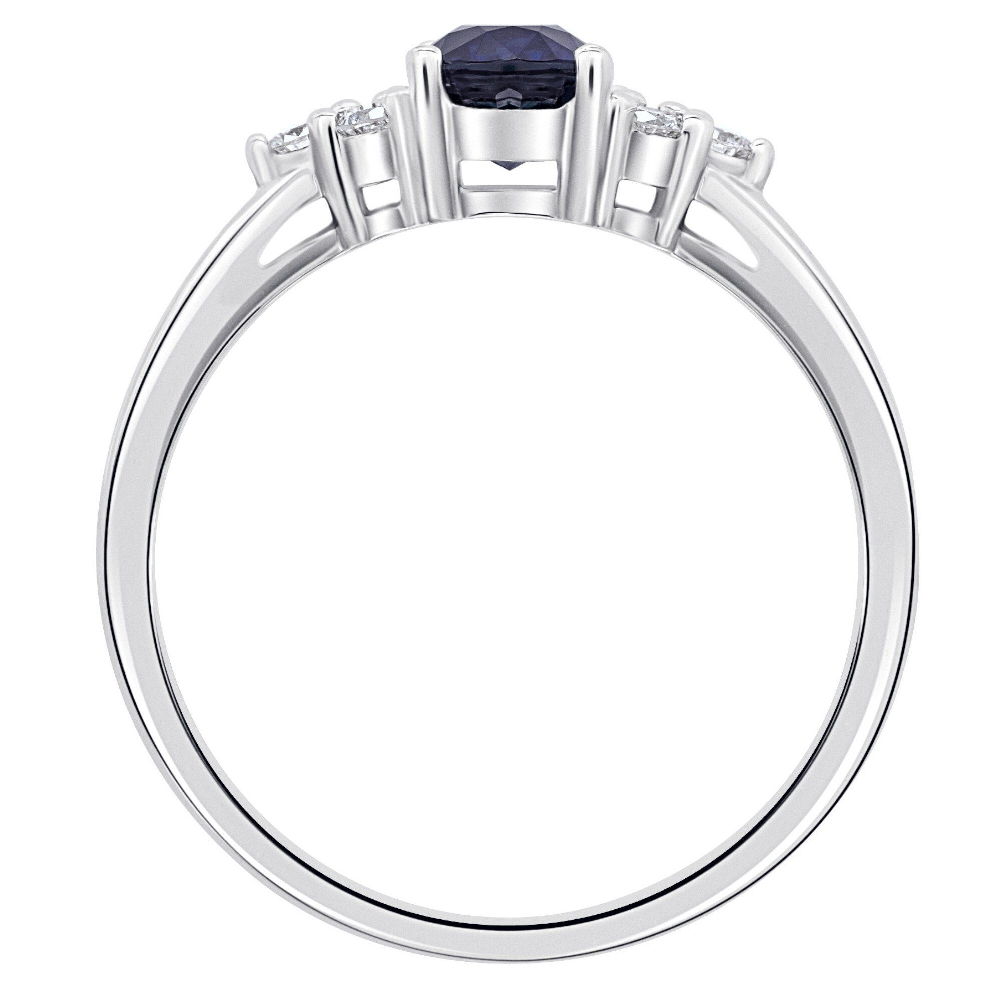 ONE ELEMENT Diamantring 0,17 ct Diamant Brillant Safir Ring aus 585 Weißgold, Damen Gold Schmuck