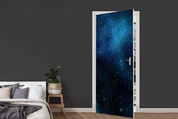 MuchoWow Türtapete Galaxie - Nacht - Milchstraße, Matt, bedruckt, (1 St), Selbstklebende Tapete, Folie für Möbel, 75x205 cm