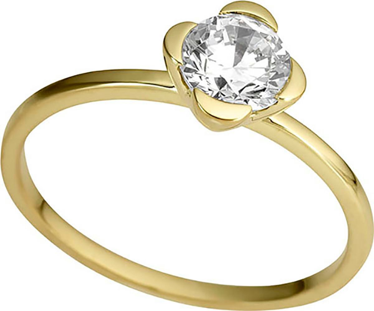 Firetti Fingerring Schmuck Geschenk Gold 333 Damenring Goldring Solitär Blume, mit Zirkonia (synth)