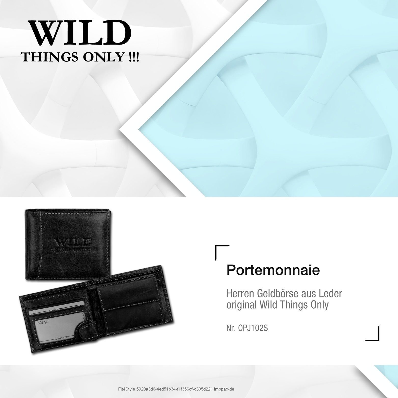 Wild Things Only !!! Größe Things 10,5cm Leder Blocker ca. RFID aus Portemonnaie), Only schwarz, Portemonnaie Geldbörse (Portemonnaie, Echtleder Wild