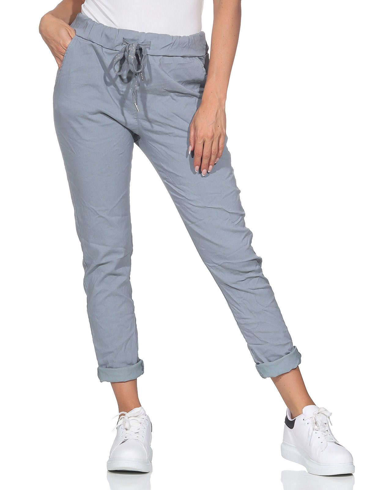 CLEO STYLE Stoffhose Damen Jogginghose 88 Dunkelgrau