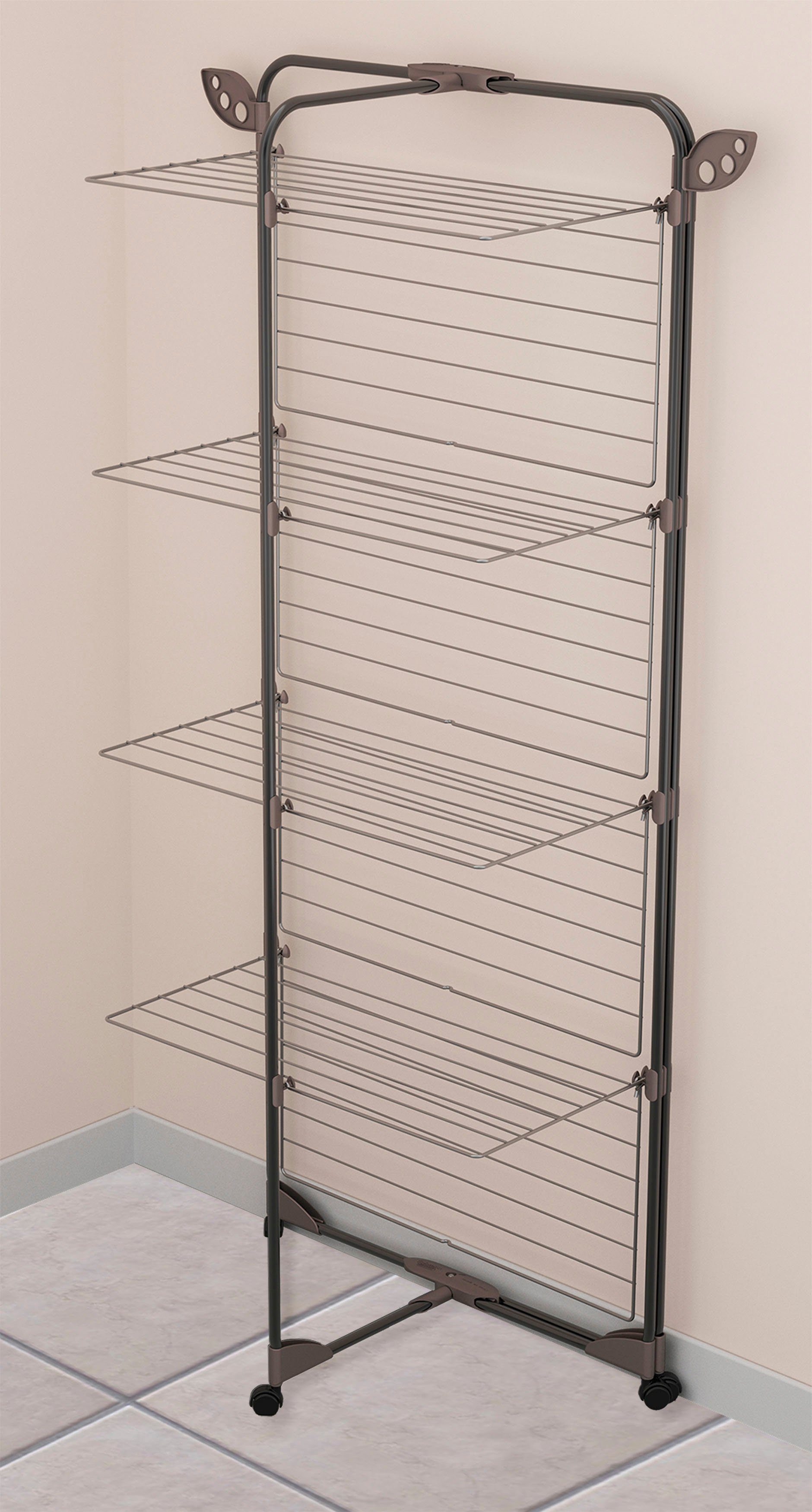 Bischof Colombo Turmwäscheständer Alpina 40, Trockenlänge 40 m, 4 Rollen, Aluminium – Bild 4 von 5