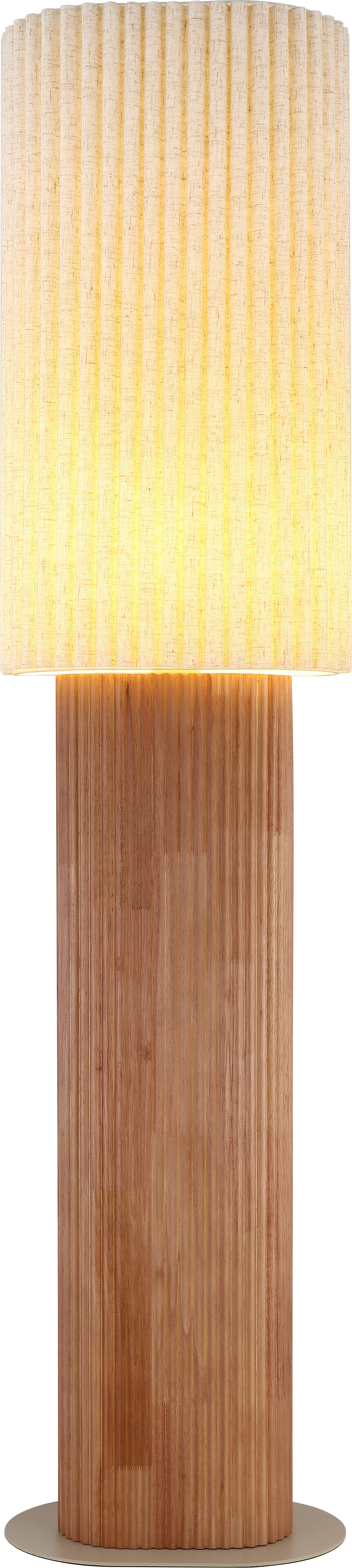 GLOBO LIGHTING Stehlampe JANNIE, ohne Leuchtmittel, Stehleuchte Holz & Leinen, gemütlich, natürlich & stilvoll