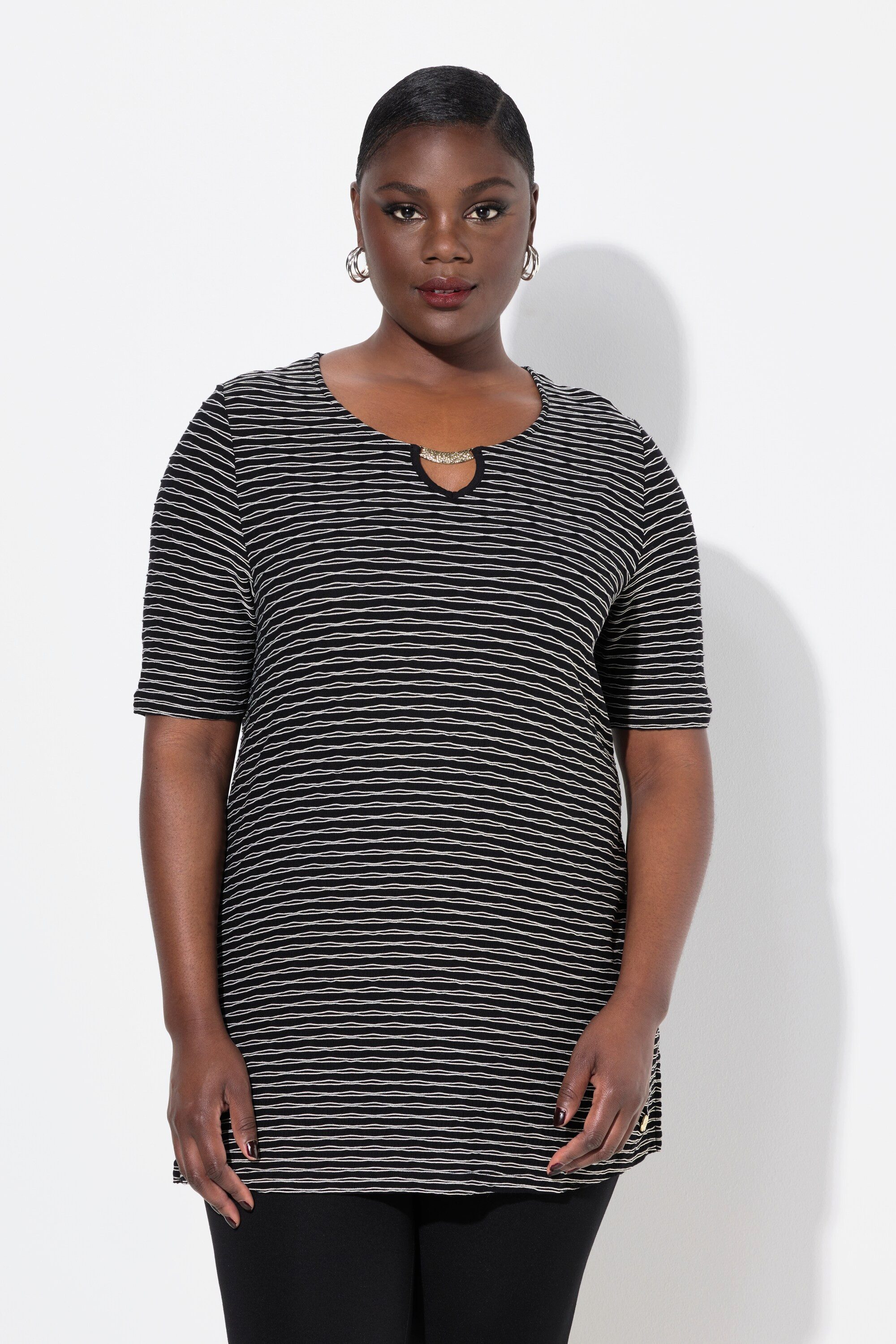 Ulla Popken T-Shirt T-Shirt Metallspange Classic günstig online kaufen