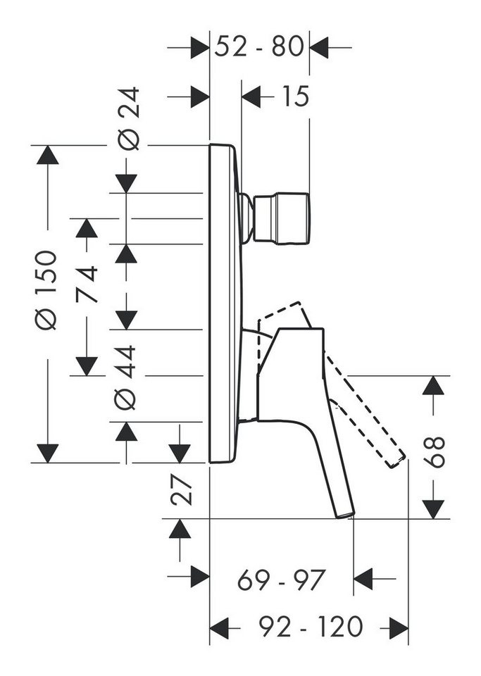 Thumbnail - hansgrohe Wannenarmatur Talis S Einhebel-Wannenmischer Unterputz - Chrom