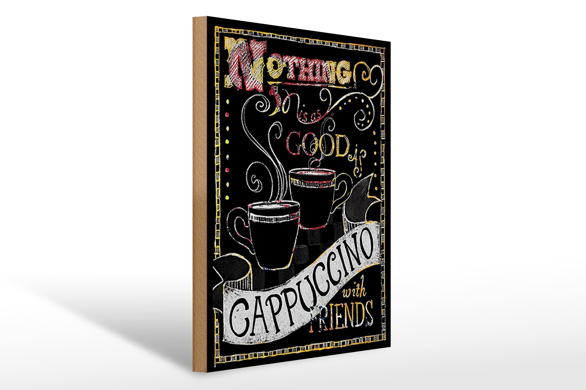 Holzbild Spruch 30x40cm Cappuccino with friends