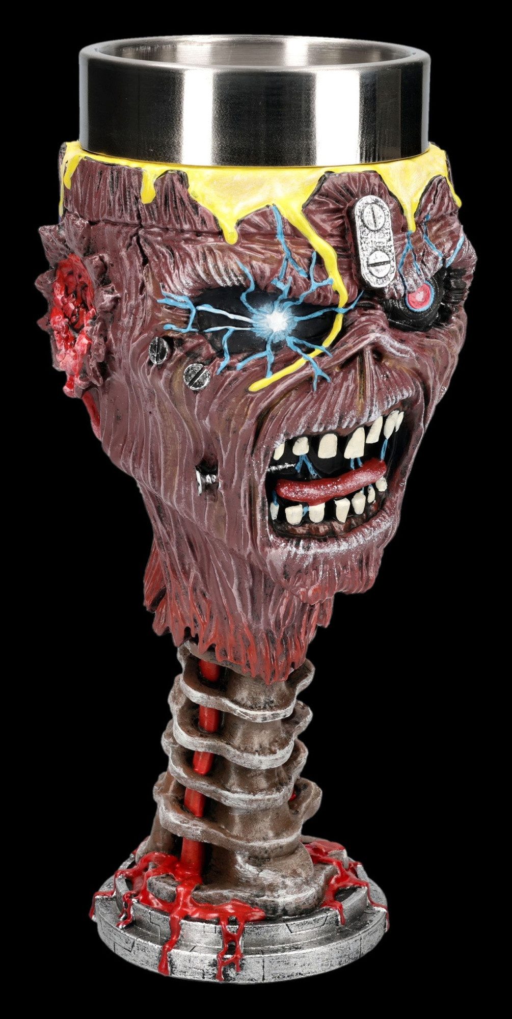 Figuren Shop GmbH Becher Iron Maiden Kelch Eddie – Can I Play With Madness Weinkelch 19.5 cm, Kunststein (Polyresin), Edelstahl