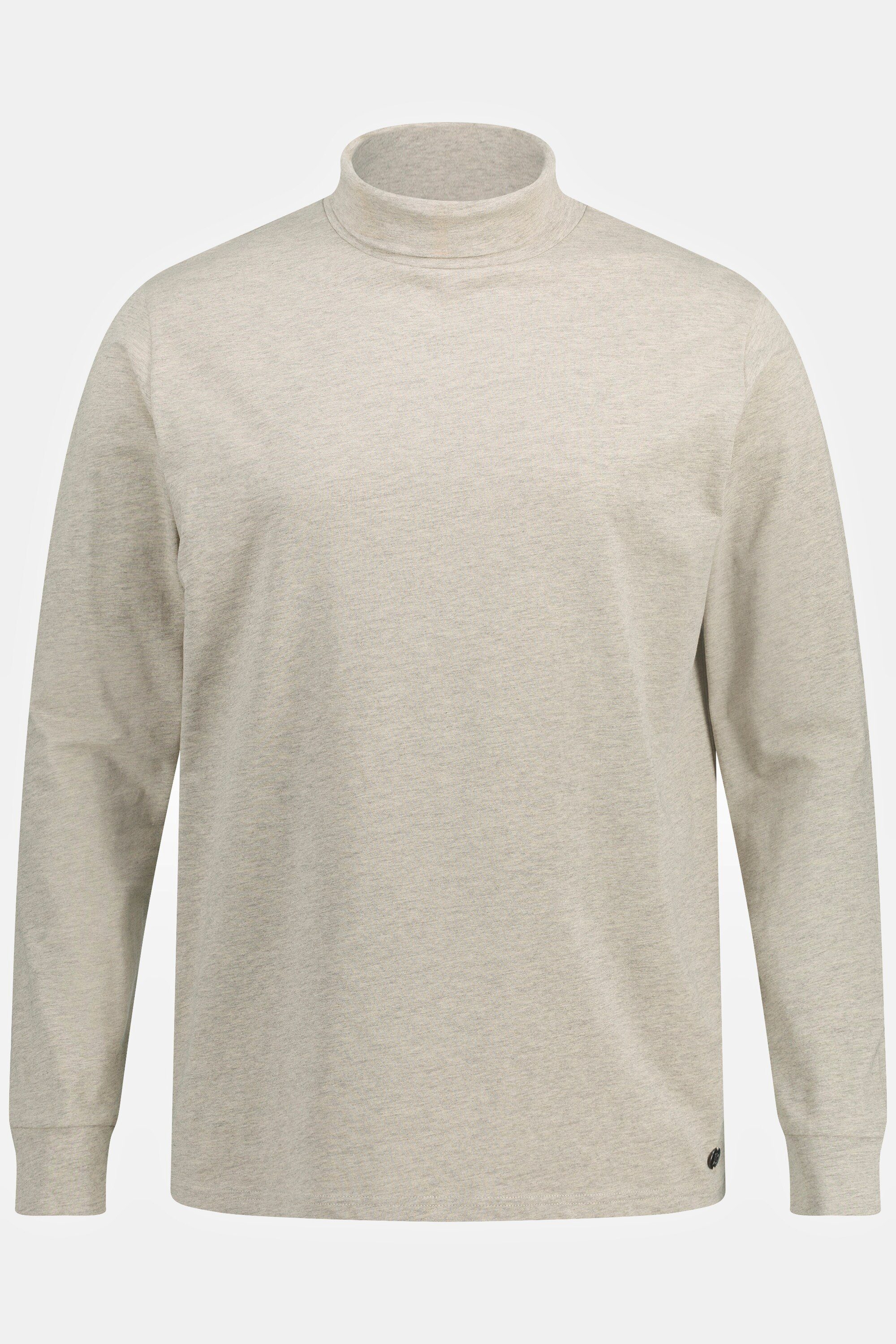 JP1880 Rollkragen T-Shirt Melange-Jersey Langarmshirt
