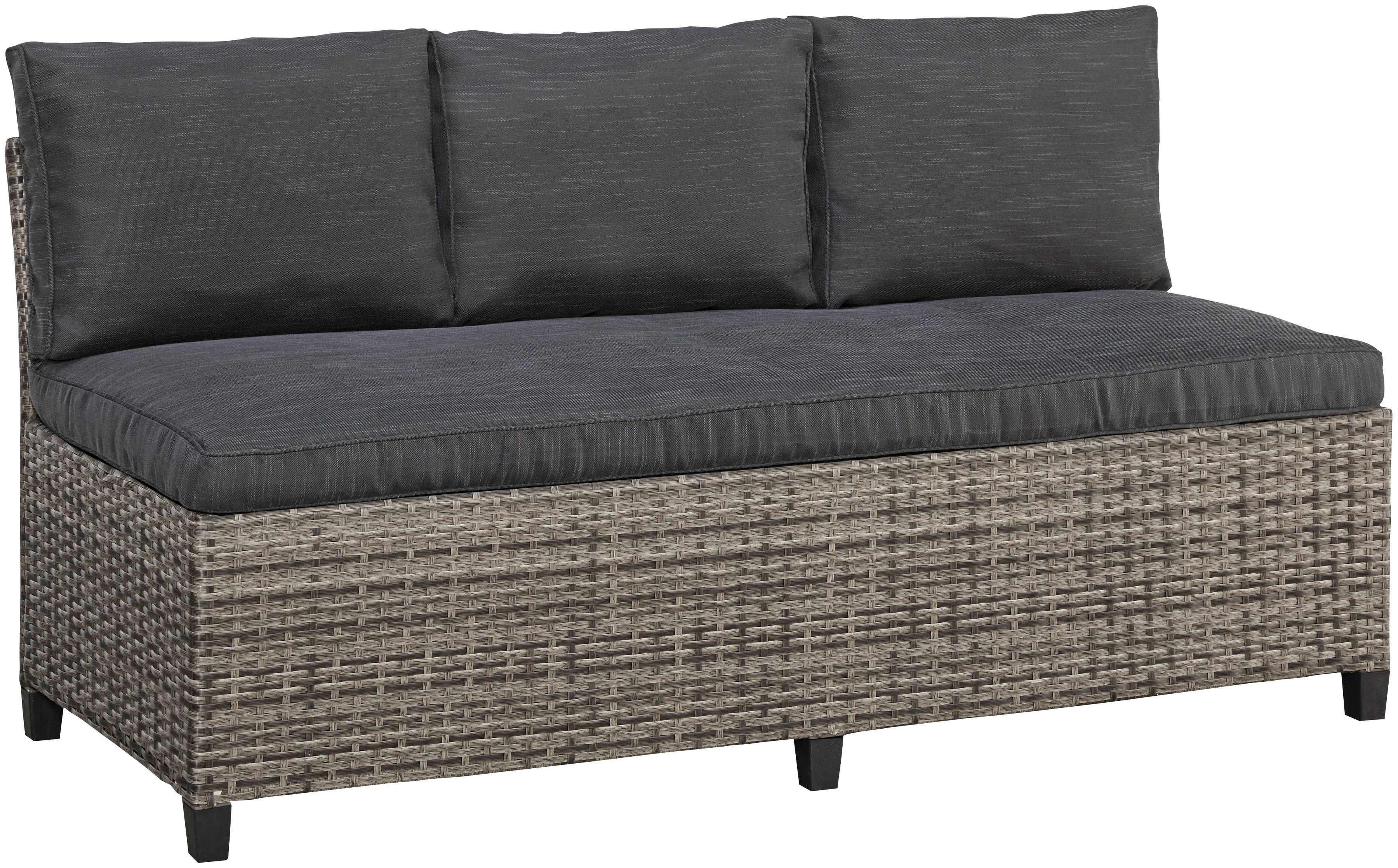 KONIFERA Gartenlounge-Set Rotterdam, (Set, 20-tlg., 3x 3er Sofa, 2x Hocker, 1x Tisch 120x82x67cm, inkl. Auflagen), Polyrattan, Stahl, Tischplatte aus Nonwood