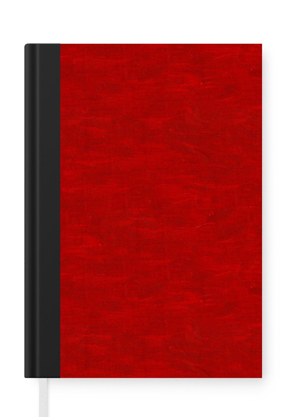 MuchoWow Notizbuch Muster - Ölfarbe - Rot, Journal, Merkzettel, Tagebuch, Notizheft, A5, 98 Seiten, Haushaltsbuch