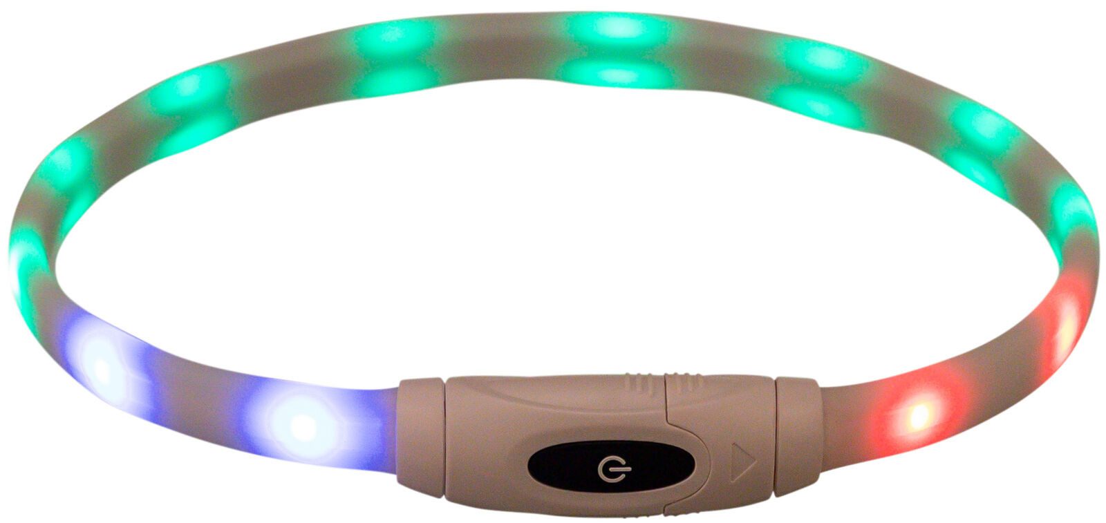 TRIXIE Hundehalsbandleuchte Flash Leuchtring USB - multicolor - 65 cm/16 mm