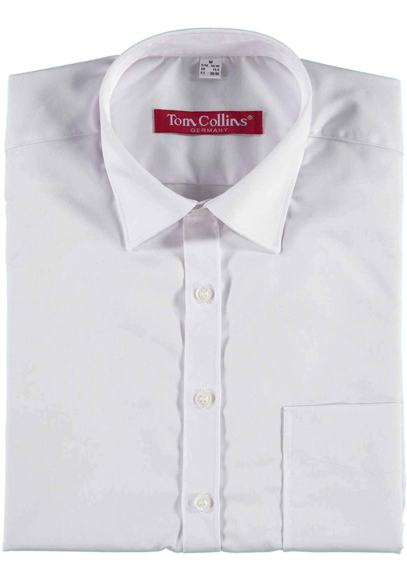 Tom Collins Langarmhemd Puror Herren Langarmhemd mit aufgesetzter Brusttasche