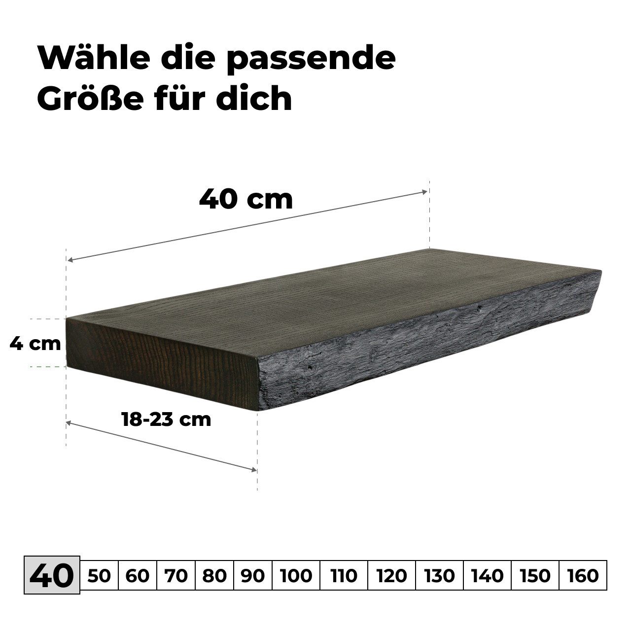 tømmermann Wandregal Schweberegal Holzregal mit Baumkante günstig online kaufen