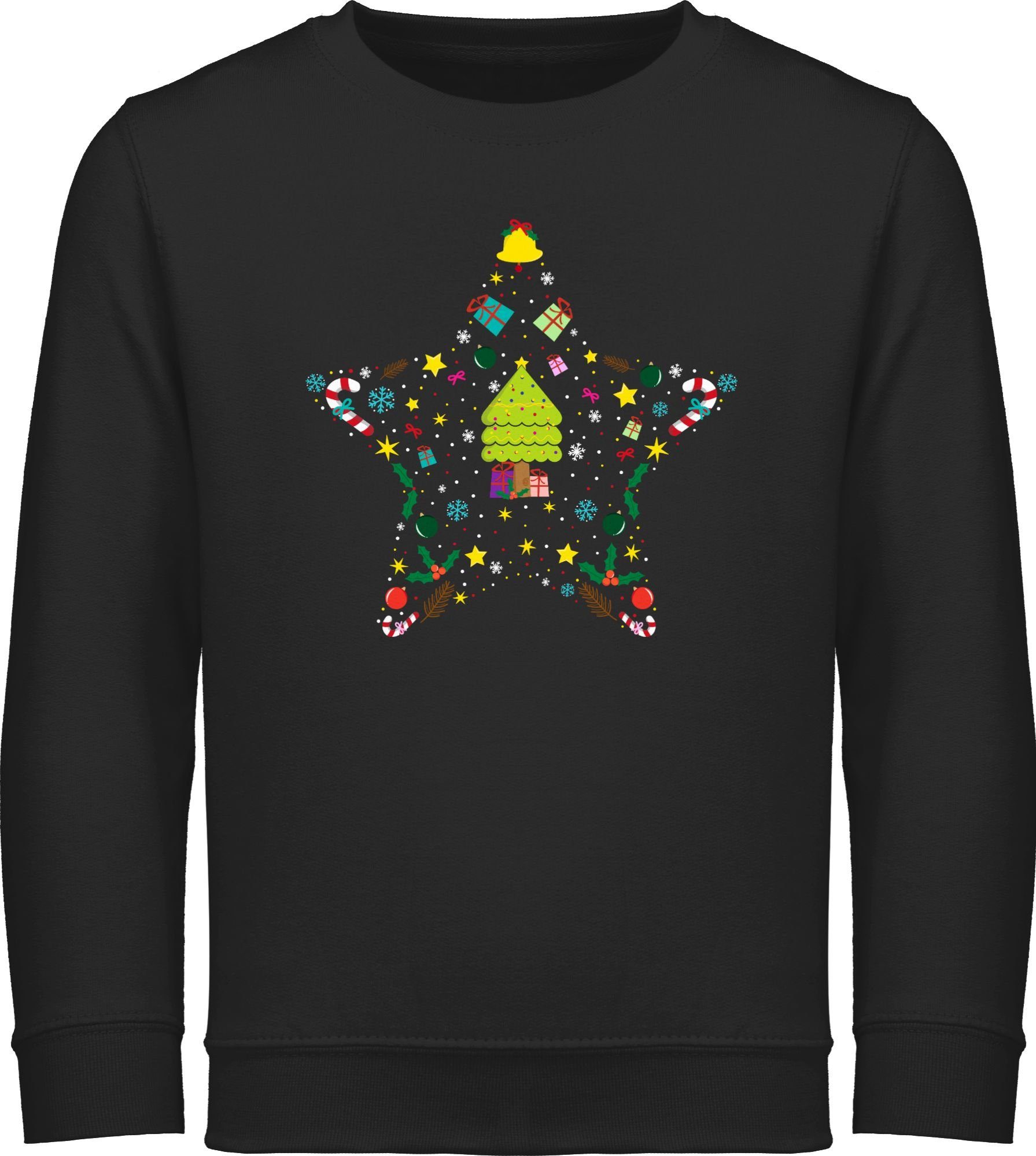 2 Weihnachtsstern Weihnachten Kleidung Sweatshirt Shirtracer Kinder Schwarz