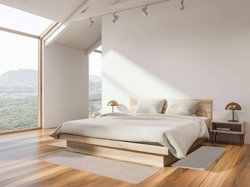 Bettumrandung MANILA Primaflor-Ideen in Textil, Höhe 10 mm, (3-tlg), Bettvorleger, Kurzflor, Uni Farben, Läufer-Set für das Schlafzimmer