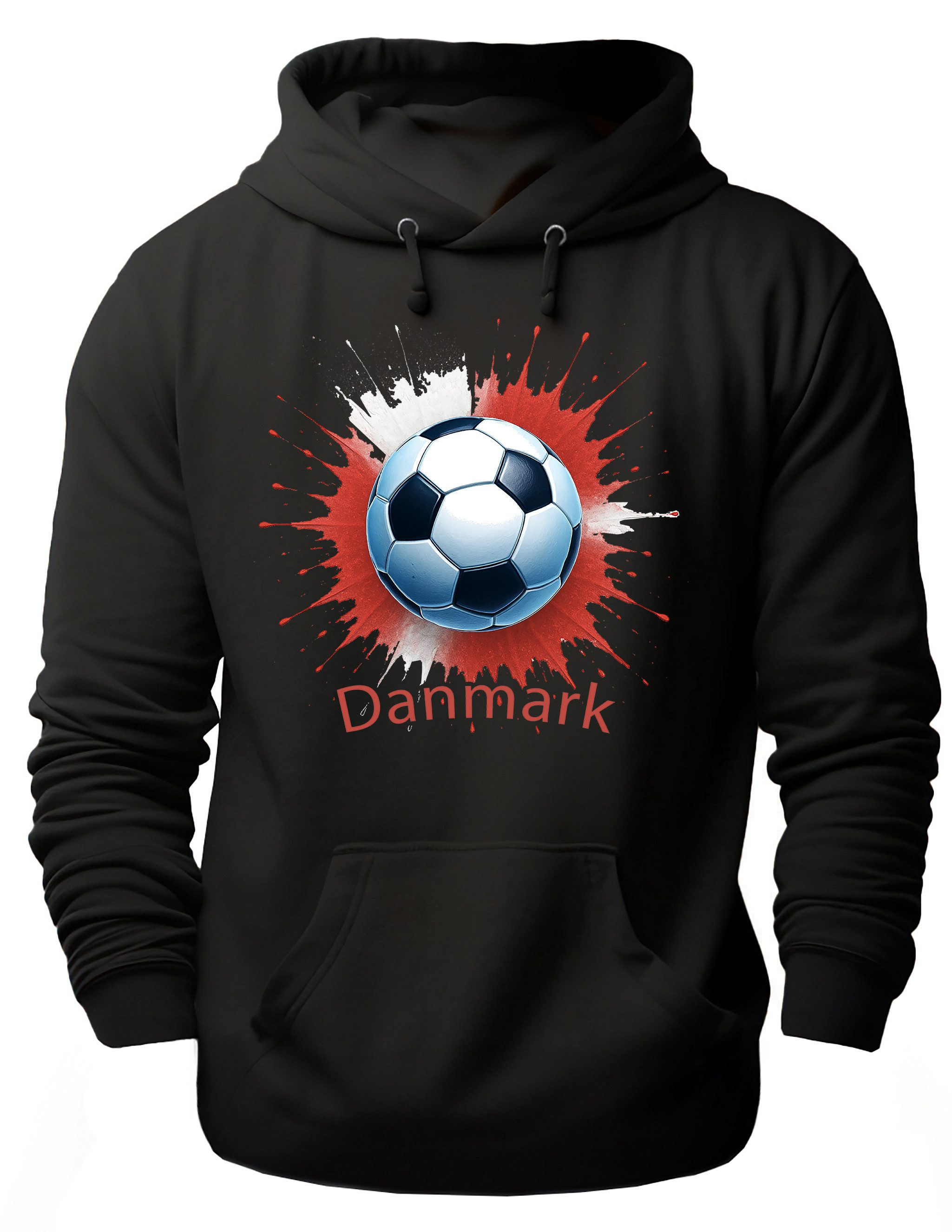MyDesign24 Hoodie Fanhoodie Fussball WM Hoodie 2026 Nationalmannschaft Kapuzenpulli Dänemark i673
