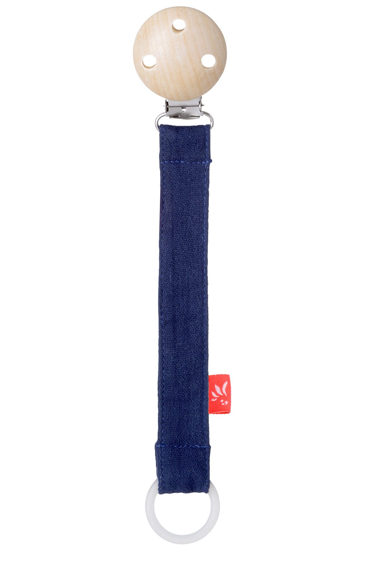 Schnullerbefestigung Schnullerkette Musselin Blau