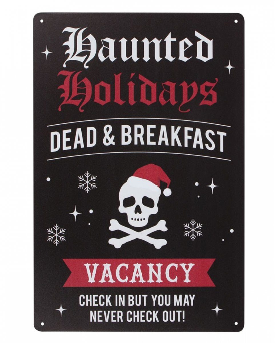 Horror-Shop Dekofigur Gespenstische Feiertage Weihnachts Metall Schild