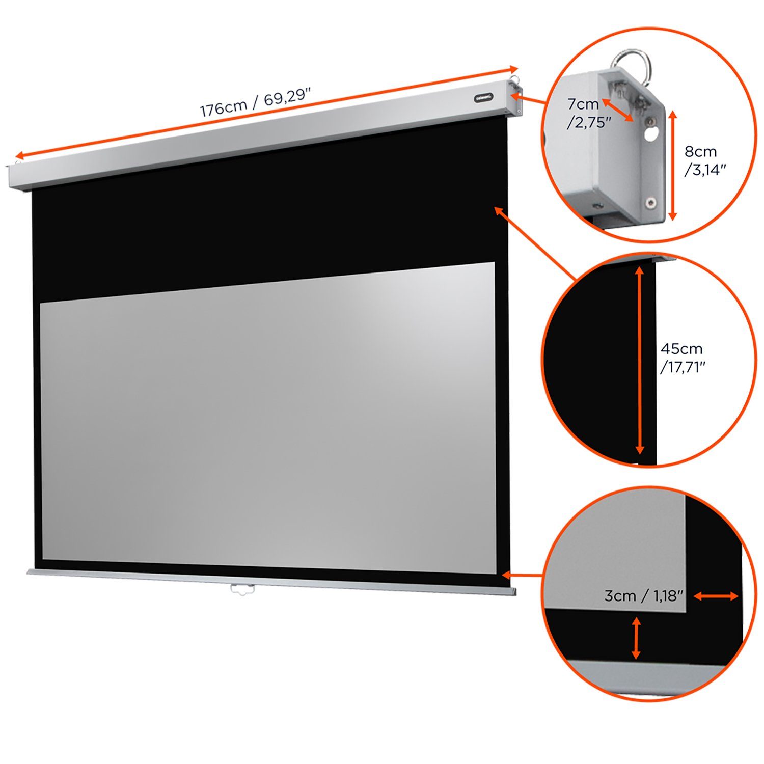 Celexon Professional Plus Rolloleinwand (schwarze Rückseite)