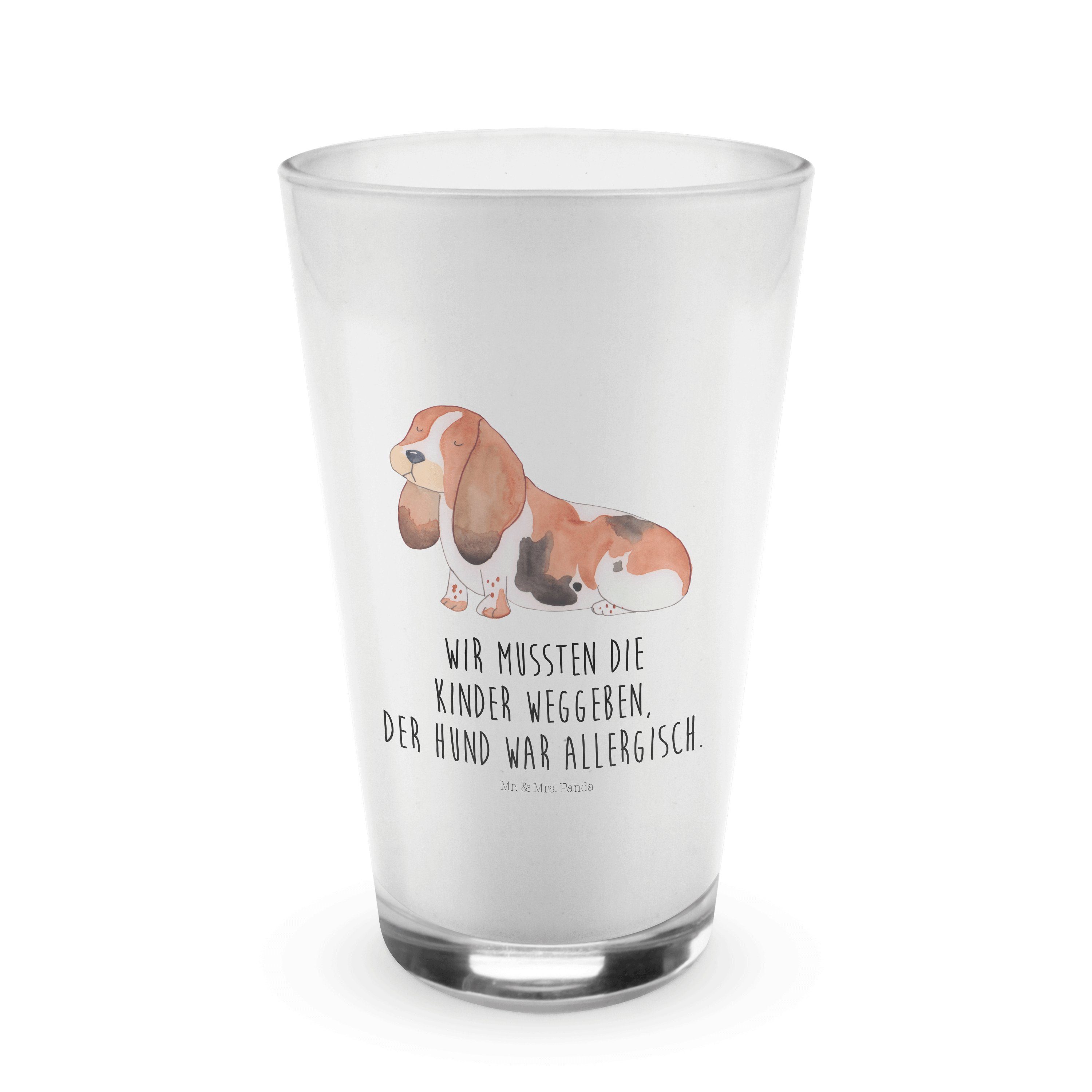 Mr. & Mrs. Panda Glas Hund Basset Hound - Transparent - Geschenk, Latte Macchiato, Wauwau, Premium Glas