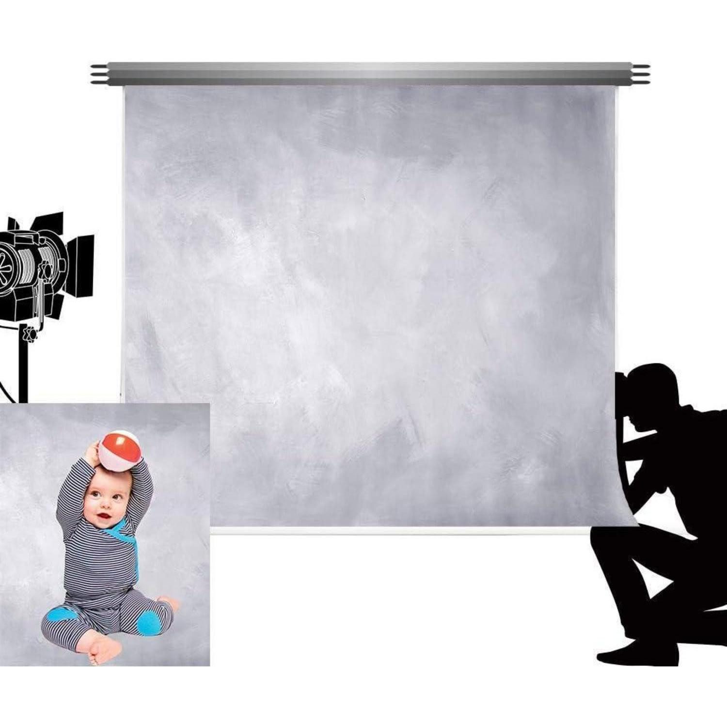 LuxusKollektion Fotohintergrund Fotohintergrund Mikrofaser Abstrakt Hellgrau Studio 3x2m HJ08576