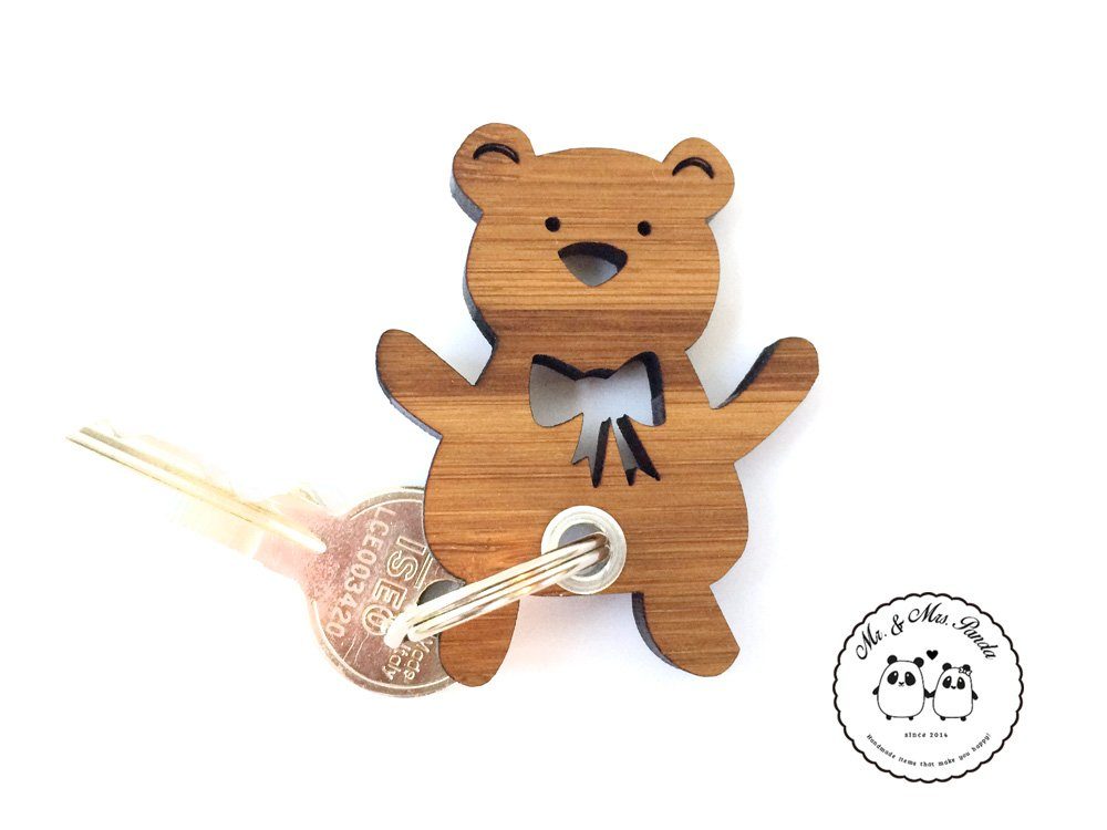 Mr. & Mrs. Panda Schlüsselanhänger Teddybär - Geschenk, Anhänger, Schlüsselanhänger, Taschenanhänger, Knuddelbär, Glücksbringer (1-tlg)