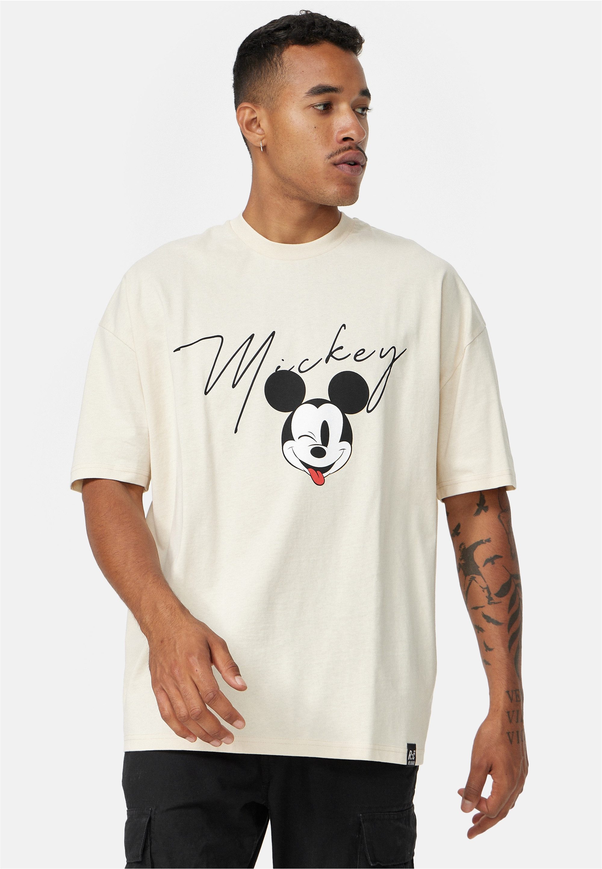 Recovered T-Shirt Disney Mickey Signature mit coolem Mickey Mouse-Print