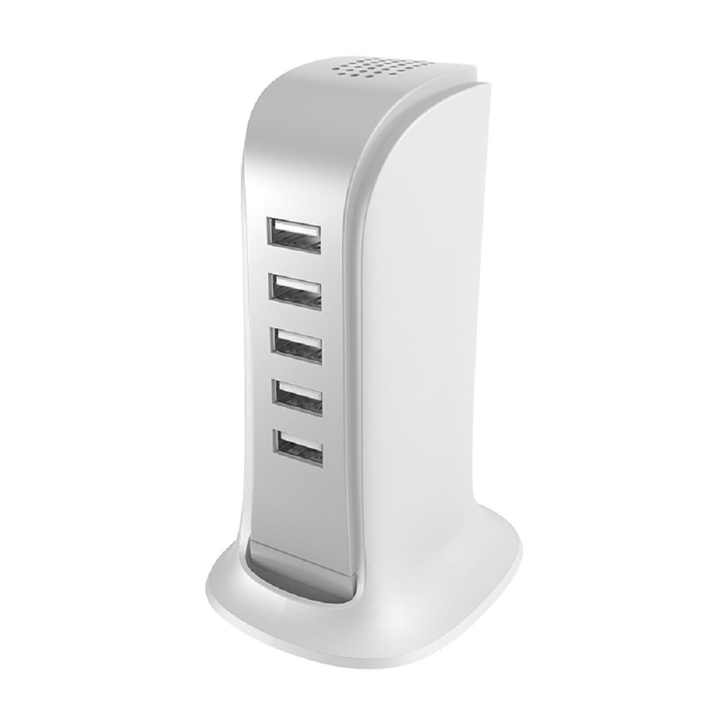 Dudao 5xUSB 25W Ladestation USB Mehrfachladegerät mit integriertem Netzkabel USB-Ladegerät