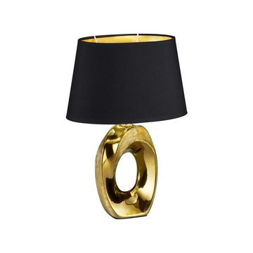 etc-shop LED Tischleuchte, Leuchtmittel inklusive, Warmweiß, Design Nacht Schreib Tisch Leuchte schwarz gold Schlaf Zimmer-
